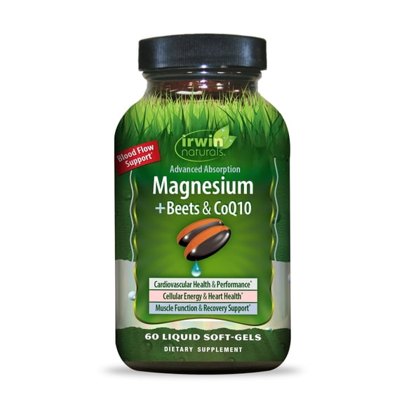 Irwin Natuals Magnesium + Beets & CoQ10 60ct - Relabeled Inventory