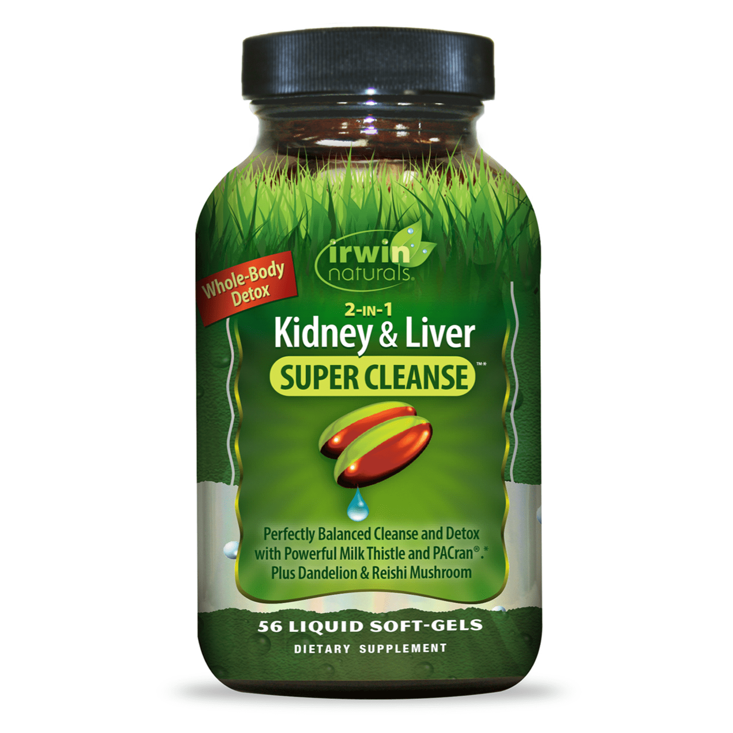 Irwin Naturals 2-in-1 Kidney & Liver Super Cleanse 56 Liquid Soft-Gels