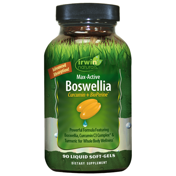 Irwin Naturals Boswellia Curcumin + BioPerine 90 Liquid Softgels ...