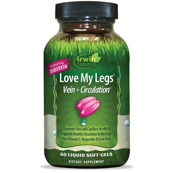 Irwin Naturals Love My Legs - 60 Liquid Softgels - Supports Health of Leg Veins, Capillaries & Circulation