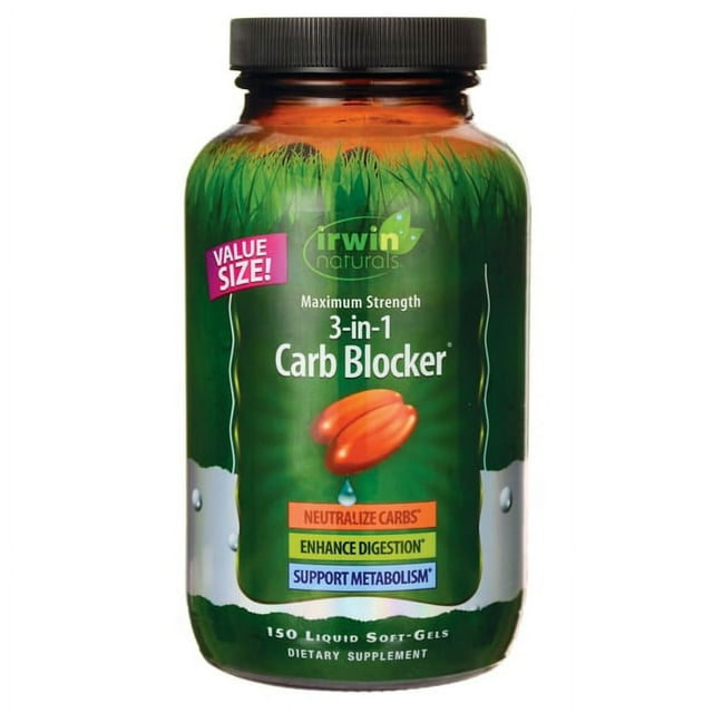 Irwin Naturals Maximum Strength 3in1 Carb Blocker 150 Sgels