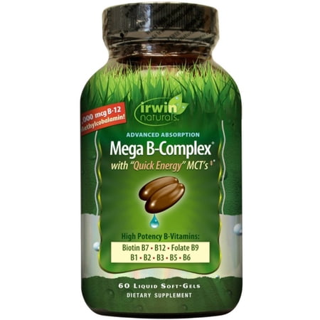 Irwin Naturals Mega B Complex Diet Supplement, 60 Count - 2 Packs