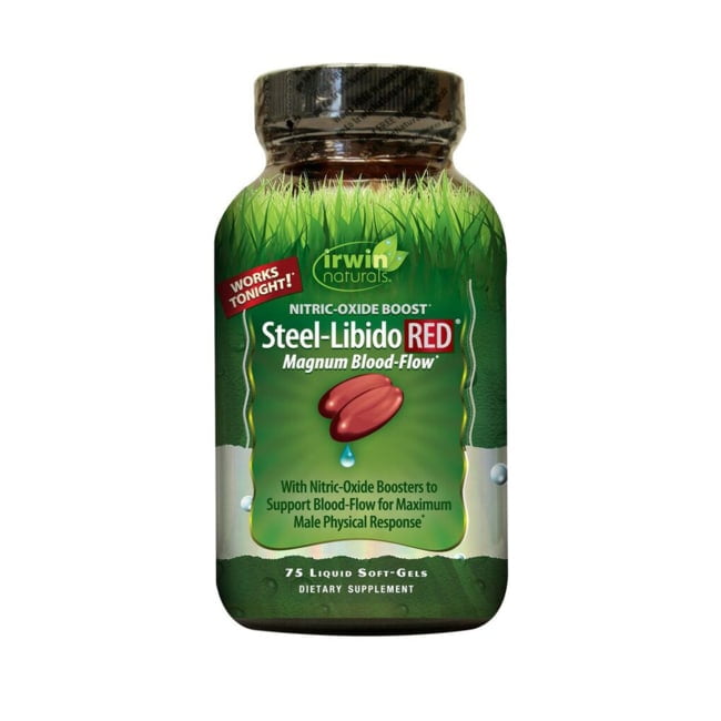 SteelLibido RED for Men Nitric Oxide Boosters 75 softgels Irwin