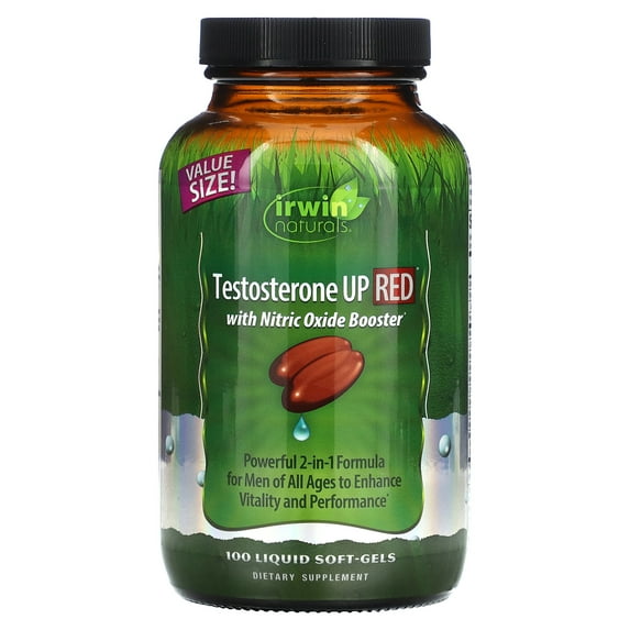 Irwin Naturals Testosterone UP Red® with Nitric Oxide Booster, 100 Liquid Soft-Gels