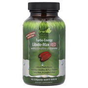 Irwin Naturals Turbo-Energy, Libido-Max RED  With L-Citrulline & Guarana, 72 Liquid Soft-Gels