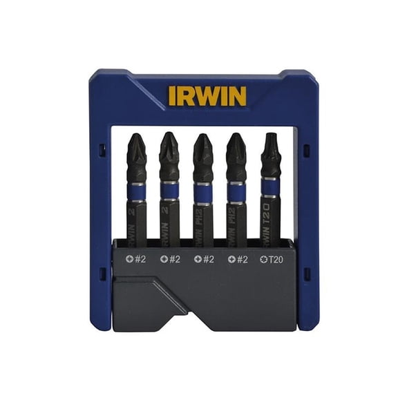Irwin Phillips/pozi/torx Impact Screwdriver Pocket Bit Set, 5 Piece