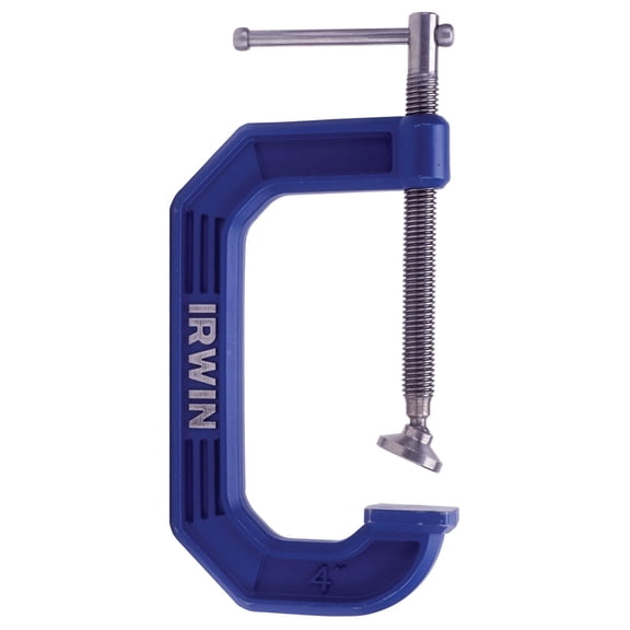 Irwin Quick-Grip 5 in. x 3-1/4 in. D Steel Adjustable C-Clamp 900 lb. capacity Blue 1 pc.