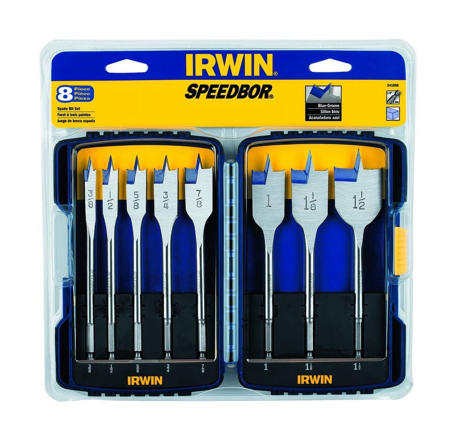 Irwin Speedbor Multi Size Dia. x Multiple L Carbon Steel Wood Boring Bit 1 4 in. Quick Change Hex Shank