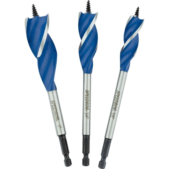 Irwin Speedbor Multi Size in. Dia. Carbon Steel Wood Boring Bit Quick-Change Hex Shank 3 Pc