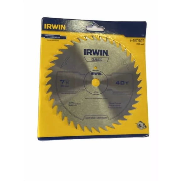 Irwin Steel Circular Saw Blade 7 1/4 40T General Purpose