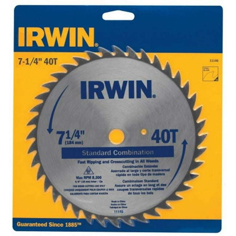 IRWIN 7-1/4-in 6-Tooth Standard tooth Tungsten carbide-tipped steel Circular Saw Blade IRWIN 7-1/4-in 6-Tooth Standard tooth Tungsten carbide-tipped steel Circular Saw Blade