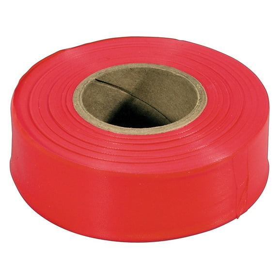 Flagging Tape, 1-3/16 in x 150 ft, Orange Glo