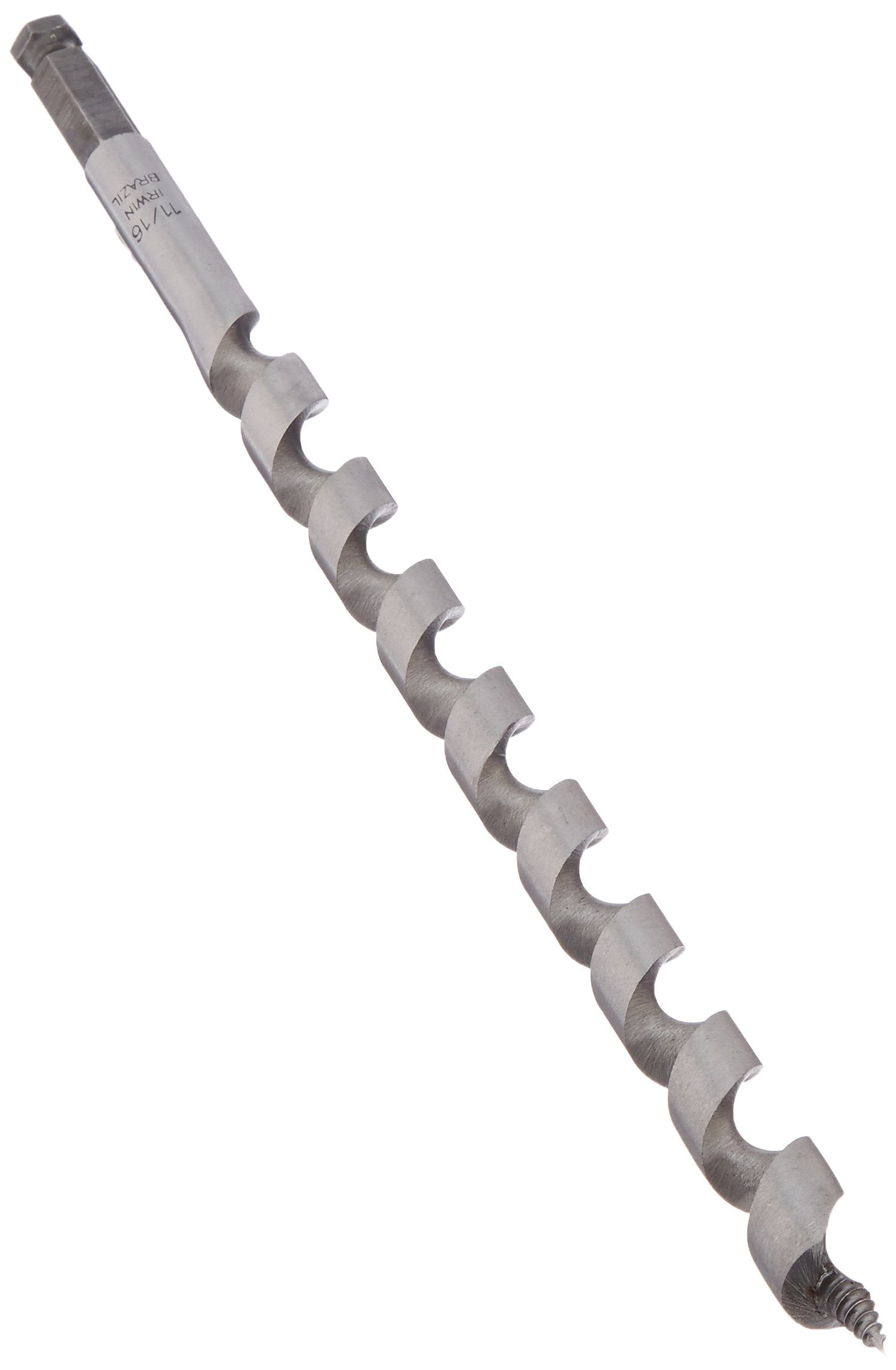 Irwin Tools 48511 Impact Wrench Long Ship Auger Bits, 7/16" Shank, 11/16" Diameter, 12" Total Length, Single