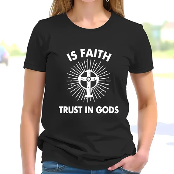 Is Faith Minimalist Quote Inspirational Christian Scripture Message Unisex T-Shirt, up to size 5XL