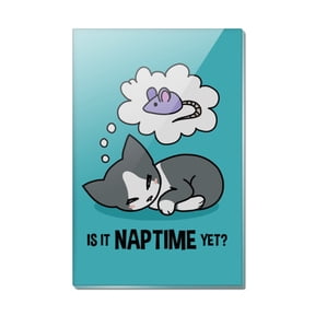 Is It Cat Naptime Yet? Dreaming Rectangle Acrylic Fridge Refrigerator Magnet