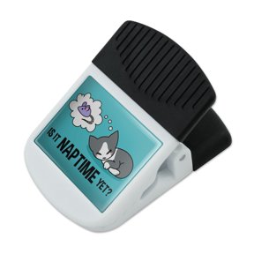 Is It Cat Naptime Yet? Dreaming Refrigerator Fridge Magnet Magnetic Hanging Hook Note Snack Clip