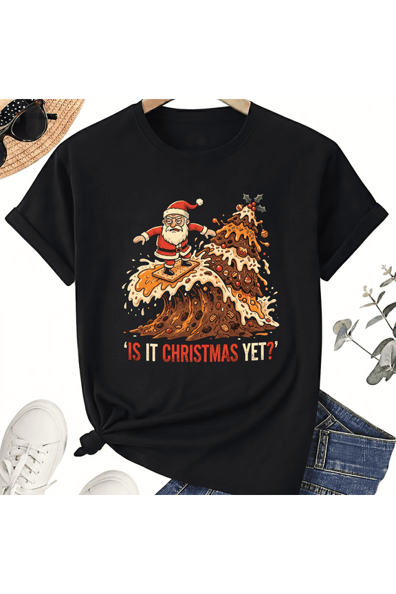 Is It Christmas YetShirt For Christmas In July, Waiting On Holiday Cheer Graphic