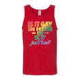 thumbnail image 1 of Is It Gay In Here Or Is It Just Me LGBT Pride Mens Tank Top, Red, Medium, 1 of 5