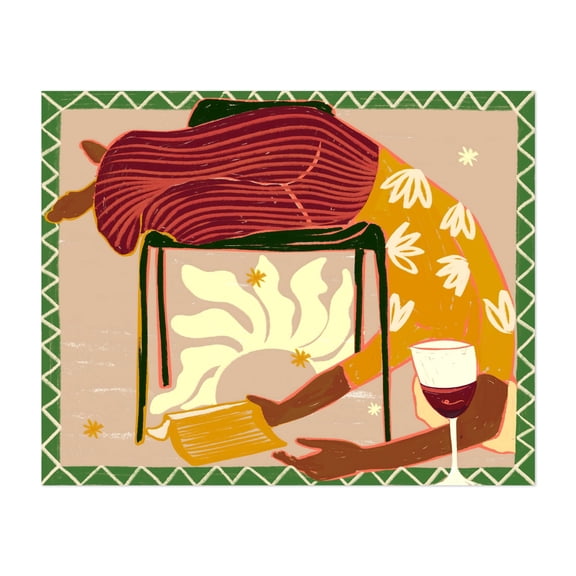 Is It Weekend Yet? - Illustration Abstract Modern Art Geometric Reading Unframed Wall Art Print 24 x 32 inches