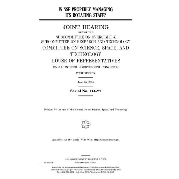 Is NSF properly managing its rotating staff? (Paperback)