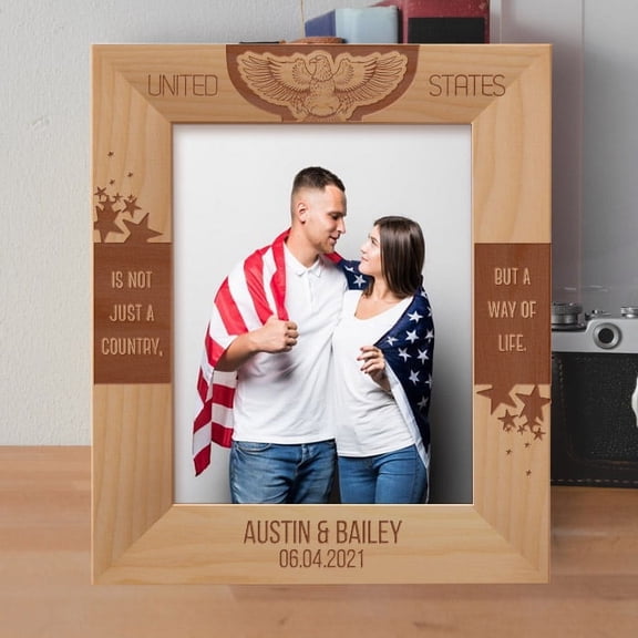 Is Not Just A Country But A Wav Of Life Personalized Wooden Frame 8" x 10" Brown (Vertical)