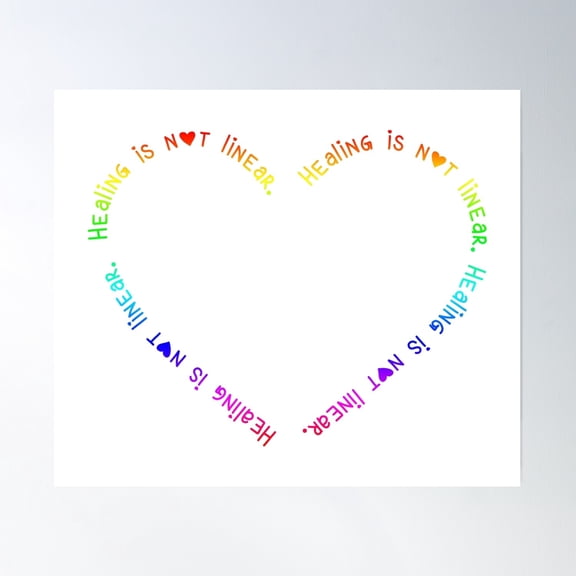 Is Not Linear: Heart Text Poster Wall Art, Modern Wall Decor, 12x18 UNFRAMED