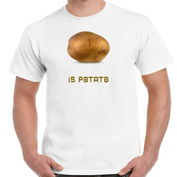 Is Potato White Adult Shirt-Large