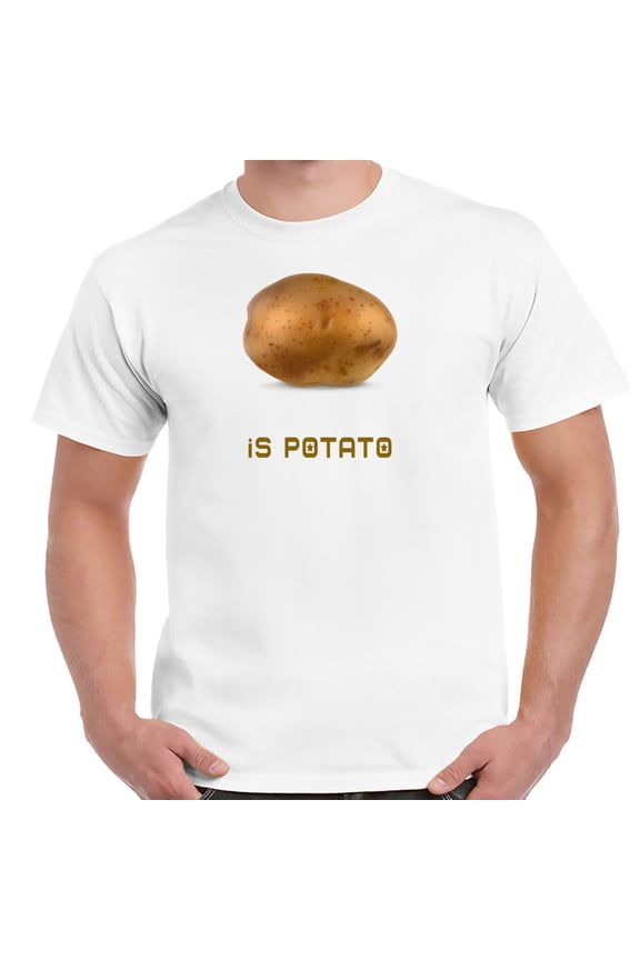 Is Potato White Adult Shirt-Large