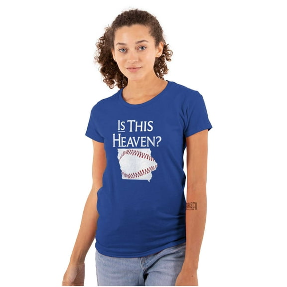 Is This Heaven State of Iowa Ballgame Womens Fitted Plus Size Graphic Tee Brisco Brands 2X
