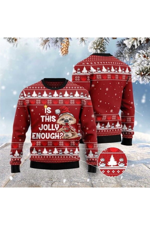 Is This Jolly Enough Sloth Christmas Sweater, Christmas Sweater, Sweater, Funny Xmas Sweaters