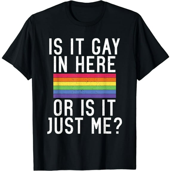 Is it Gay in here or is it just me Bisexual Gay Pride T-Shirt