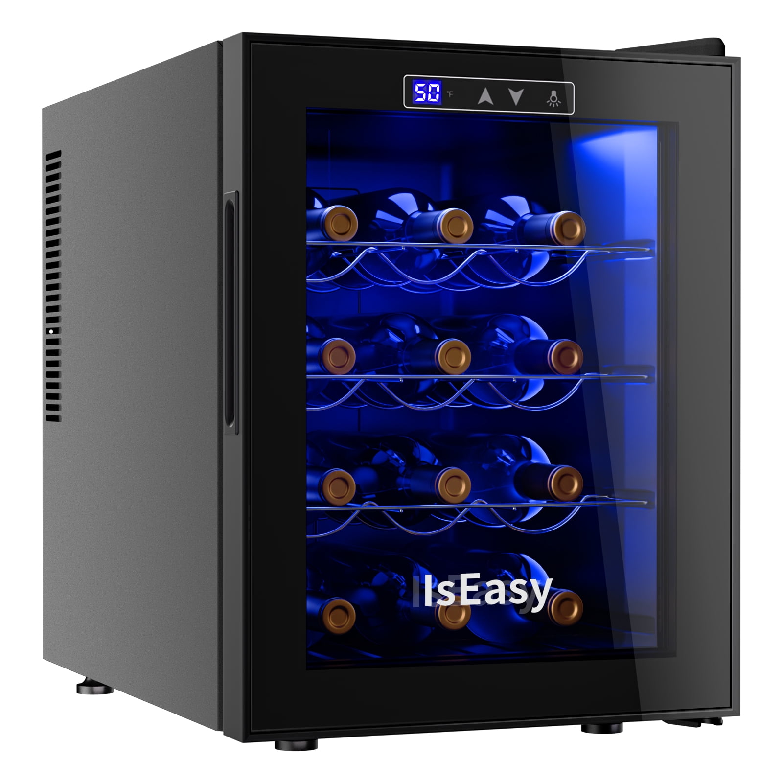 IsEasy 12Bottle Wine Chiller, Countertop Fridge with Digital Control
