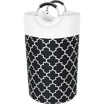 IsEasy 82L Large Laundry Basket, Waterproof Collapsible Laundry Hamper Bag with Handles, Easy Storage for College Dorm, Round