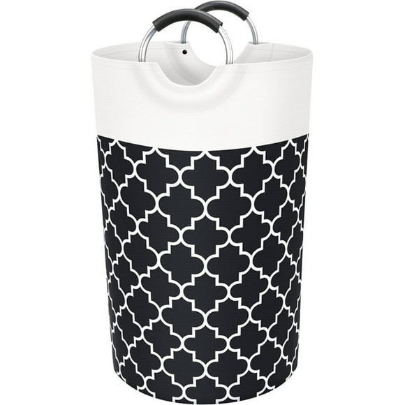 IsEasy 82L Large Laundry Basket, Waterproof Collapsible Laundry Hamper Bag with Handles, Easy Storage for College Dorm, Round