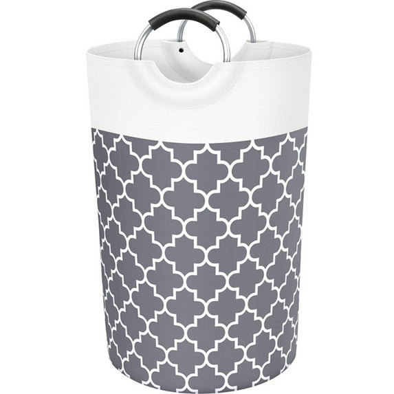 IsEasy 82L Large Laundry Basket, Waterproof Collapsible Laundry Hamper Bag with Handles, Easy Storage for College Dorm, Round