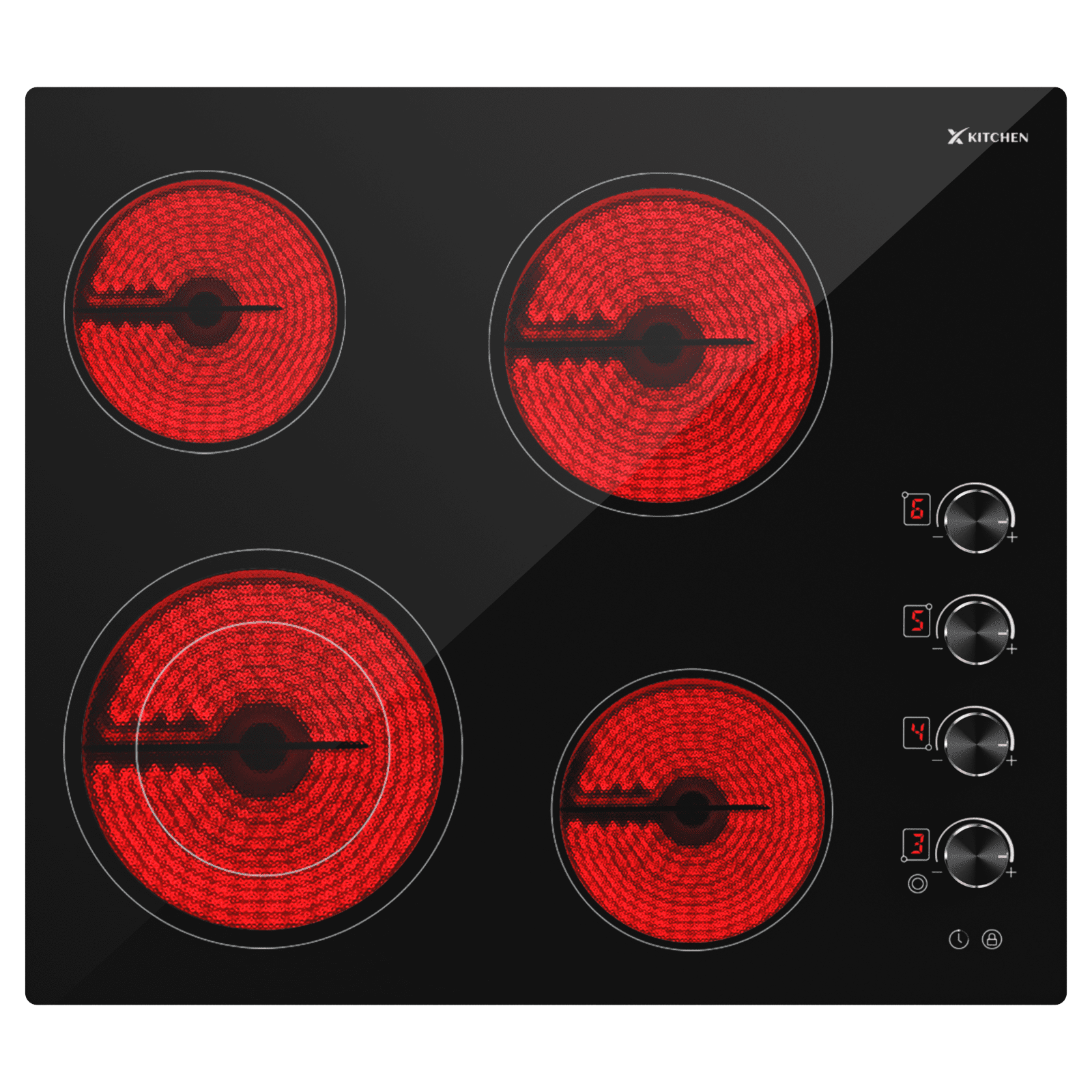 "IsEasy 24"" Dual Burner Electric Stovetop, 7500W, 9 Heating Levels, Child Lock, Hardwired