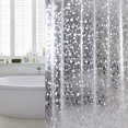 thumbnail image 1 of IsEasy PEVA Waterproof Shower Curtain Liner, Heavy Duty 3D Pebble Pattern Design Thick Shower Curtain, 72x72,12 Hooks, 1 of 14