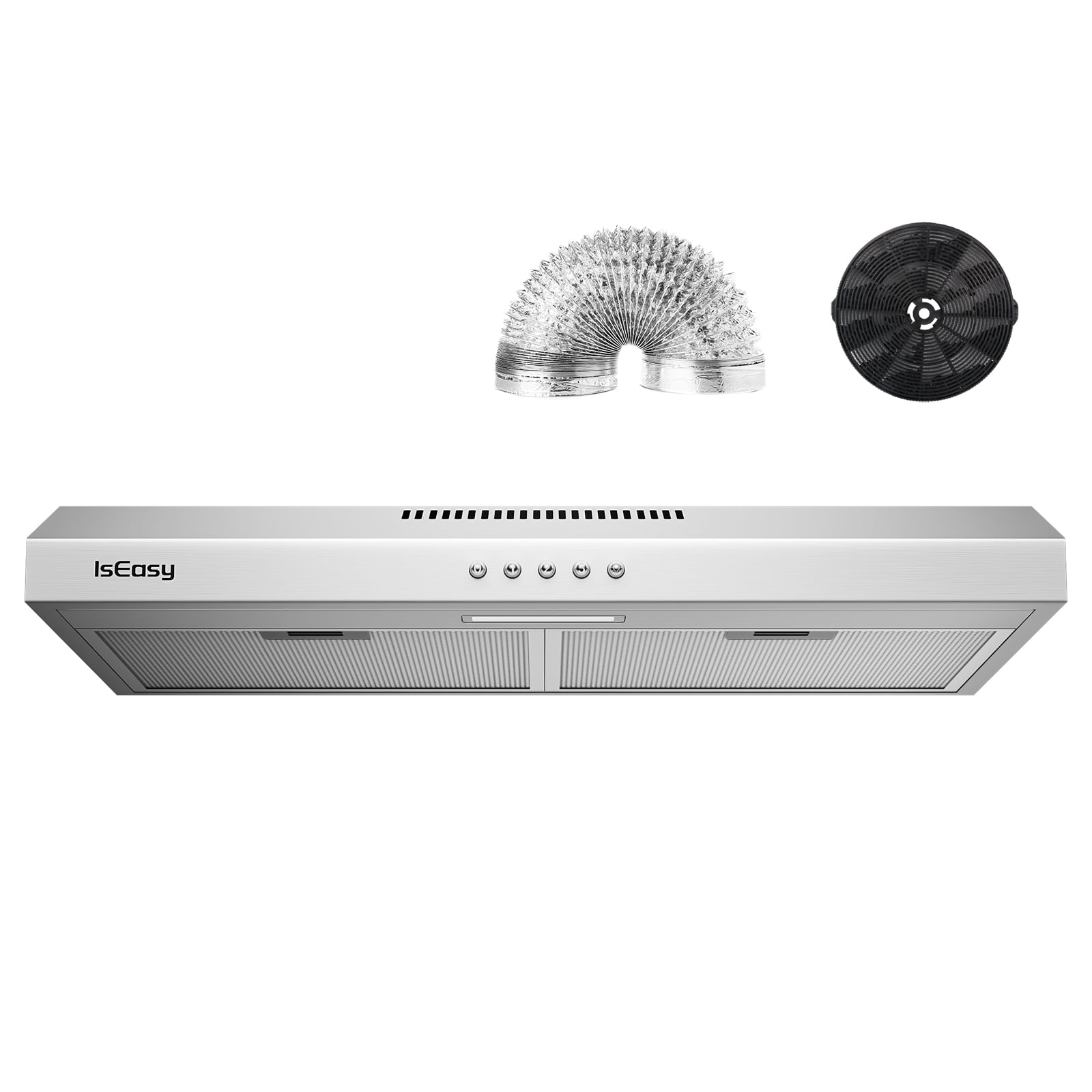  Black Range hood 30 inch, 300CFM Under Cabinet Range Hood with  Ducted/Ductless Convertible Slim Kitchen Over Stove Vent, 3 Speed Exhaust  Fan, LED Lights, Vent Hood with Charcoal Filter : Appliances