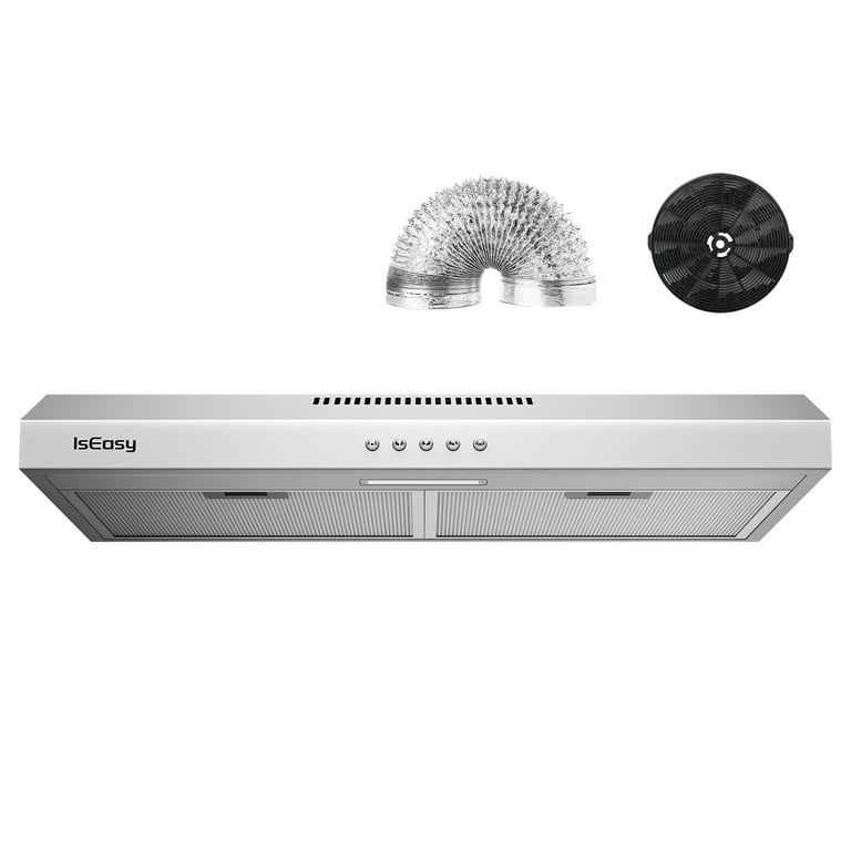 Under Cabinet Range Hood 30 inch with Anti-fingerprint Design, Ductless  Vent Hood for Kitchen with 3 Speed Exhaust Fan - AliExpress