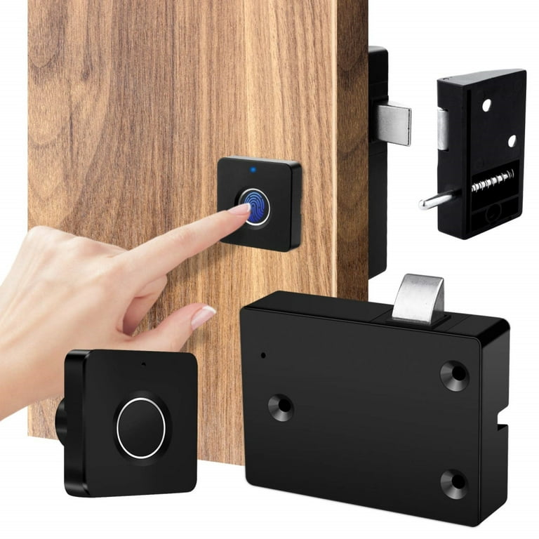 Fingerprint Cabinet Lock, Smart Electronic Cabinet Locks, Combination  Password Drawer Lock with USBKEY Suitable for Office Cabinet, Wardrobes,  Liquor, Weapon Storages and etc-ABS Lock Case 