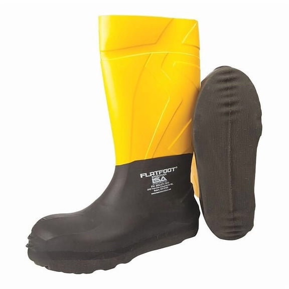 Overshoes, Composite Toe, Rubber, 7 1/2 in Height, Slip On Closure, Slip Resistant Sole, Black, L