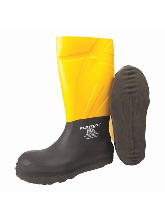 Overshoes, Composite Toe, Rubber, 7 1/2 in Height, Slip On Closure, Slip Resistant Sole, Black, L