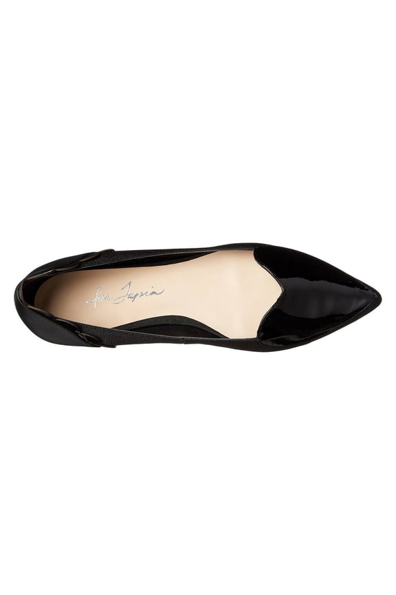 Clement Heart Pointed-Toe Slip-on Flats - Black Peau de Soie, Size 35