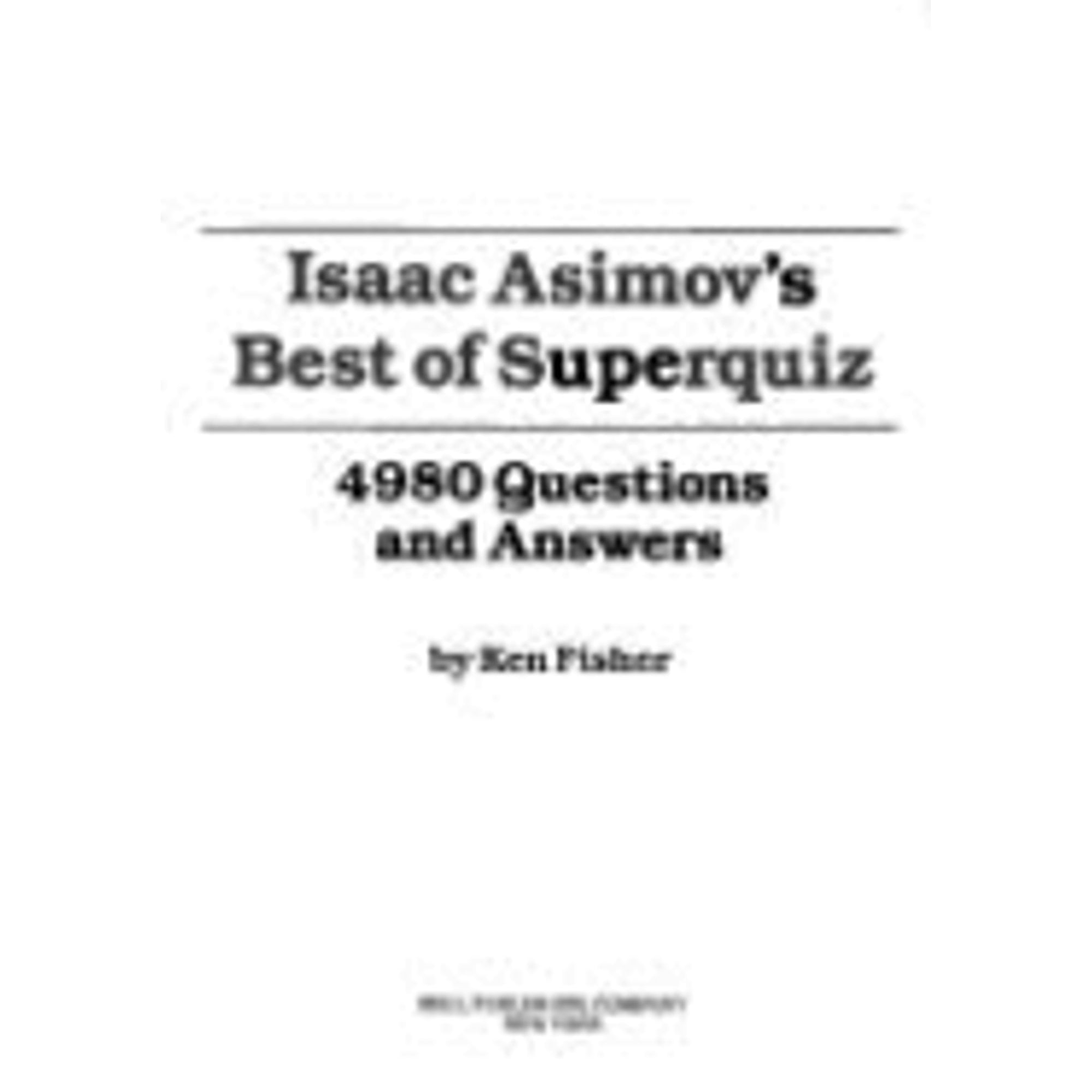Pre-Owned Isaac Asimovs Best of Super Qu (Hardcover 9780517467947) by Ken Fisher, Rh Value Publishing