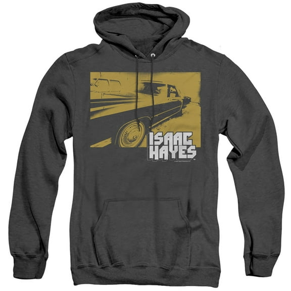 Isaac Hayes Gold Cadillac Adult Heather Hoodie Sweatshirt Black