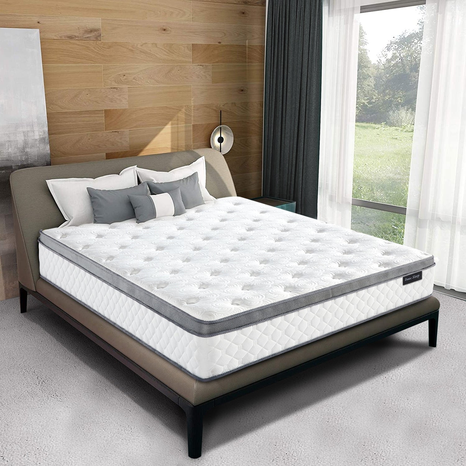 Isaac Houseware Isaac Sleep 12 in. Memory Foam Hybrid Euro Top