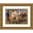 thumbnail image 1 of Isaac Israëls 18x14 Gold Ornate Wood Frame and Double Matted Museum Art Print Titled - Donkey Rides on the Beach (C. 1890 - C. 1901), 1 of 4