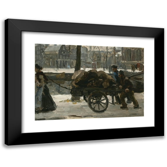 Isaac Israëls 24x18 Black Modern Framed Museum Art Print Titled - The Prinsengracht Near the Noordermarkt, Amsterdam