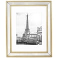 thumbnail image 1 of Isaac Jacobs 11x14 Matted 8x10 Gold Mirror Bead Picture Frame - Classic Mirrored Frame with Dotted Border Made for Wall Display, 1 of 7