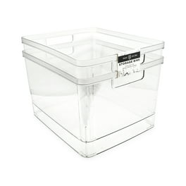 Mainstays Clear Plastic Glossy Finish Boot Shoe Box with Lid, Adult Size